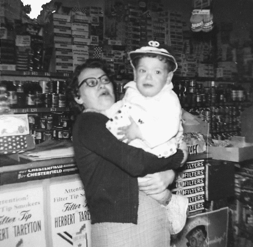 939 North 3rd Street, around 1954. Esther & Jack Greenberg Inside the Grocery Store.