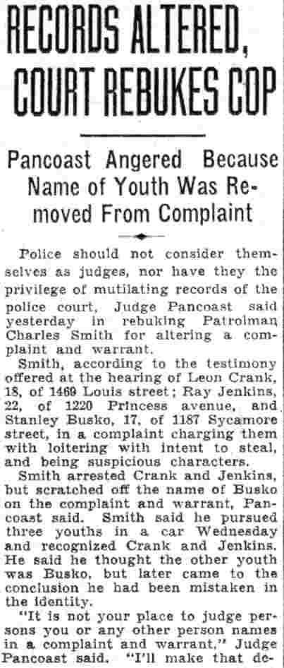 Records Altered, Court Rebukes Cop — clipping part 1 of 2