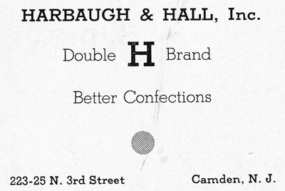 223-225 North 3rd Street. Harbaugh & Hall wholesale confections 1920s-1940s. Camden High School Purple & Gold Yearbook As February 1940.