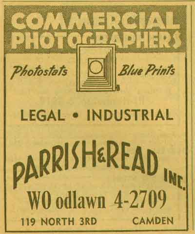 119 North 3rd Street. 1955 Parrish & Read, Inc. 1955 New Jersey Bell Telephone Yellow Pages Ad.
