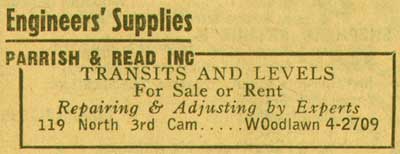 119 North 3rd Street. 1955 Parrish & Read, Inc. 1955 New Jersey Bell Telephone Yellow Pages Ad.