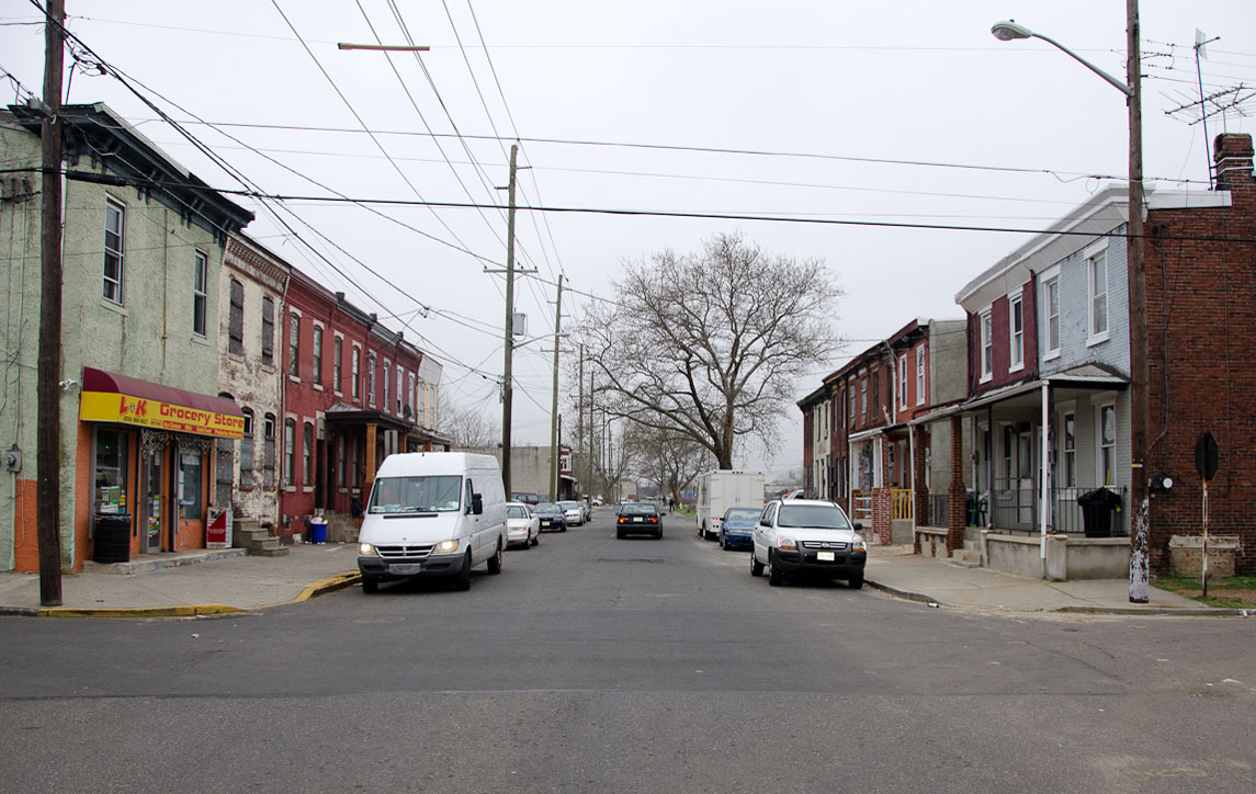 Intersection of South 3rd Street & Sycamore Street — March 16, 2012. Looking west on Sycamore Street from South 3rd Street