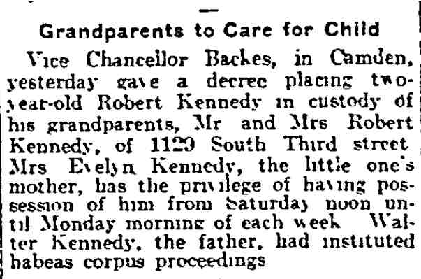 Grandparents to Care for Child — Philadelphia Inquirer, June 15, 1915