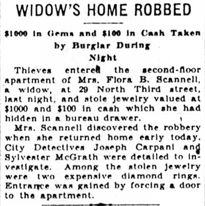 Widow's Home Robbed — Camden Courier-Post, December 6, 1930