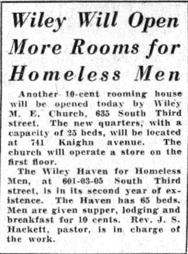 635 and 601-605 South 3rd Street: Wiley Will Open More Rooms for Homeless Men, Camden Courier-Post, June 6, 1932