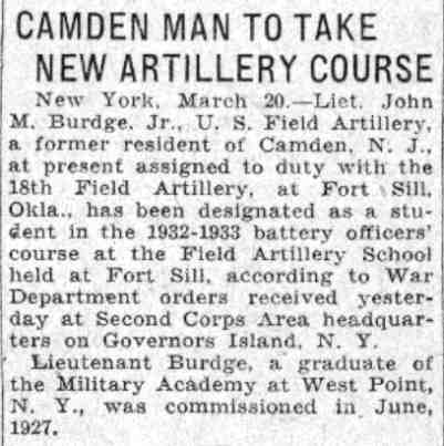 Camden Man to Take New Artillery Course newspaper clipping