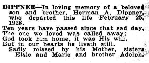 Dippner in memoriam notice