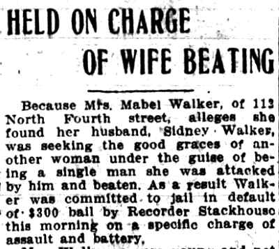 Held on Charge of Wife Beating newspaper clipping