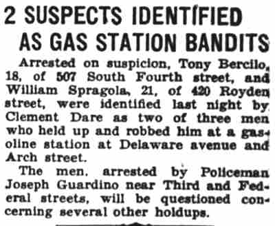 2 Suspects Identified as Gas Station Bandits newspaper clipping
