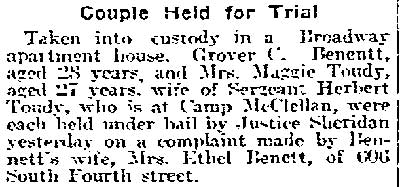 Couple Held for Trial newspaper clipping