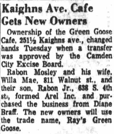 Kaighns Ave. Cafe Gets New Owners newspaper clipping