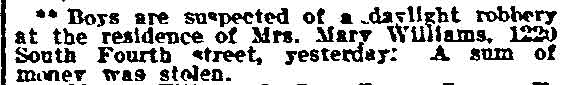 1220 South 4th Street clipping, Philadelphia Inquirer, February 27, 1908