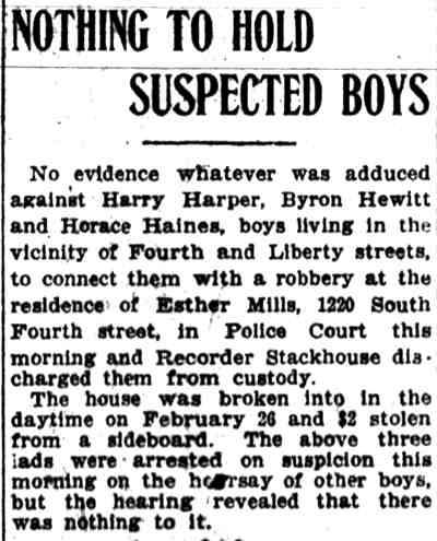 Nothing to Hold Suspected Boys newspaper clipping