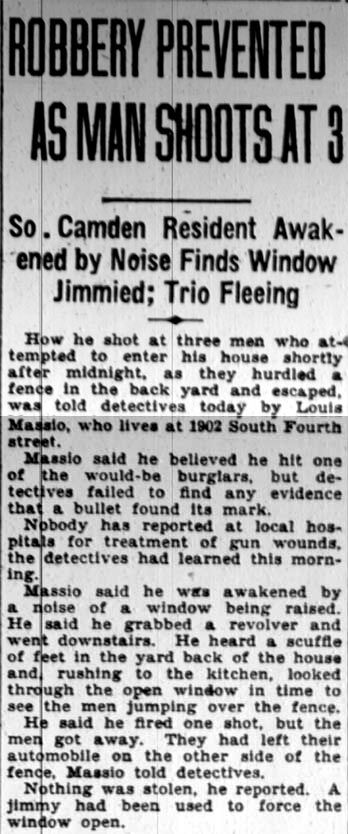 Robbery Prevented as Man Shoots at 3 newspaper clipping