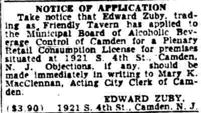 Notice of Application for a liquor licence at 1921 South 4th Street
