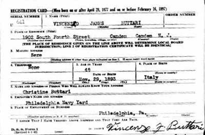 1902 South 4th Street — Vincenzo James Buttari, April 1942