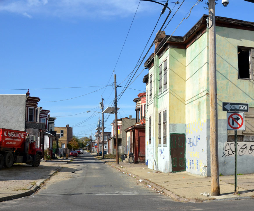 Looking west on Bailey Street from North 5th Street, November 4, 2011