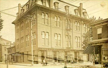 Southeast corner of South 5th and Pine Street, Wildey Hall, circa 1900