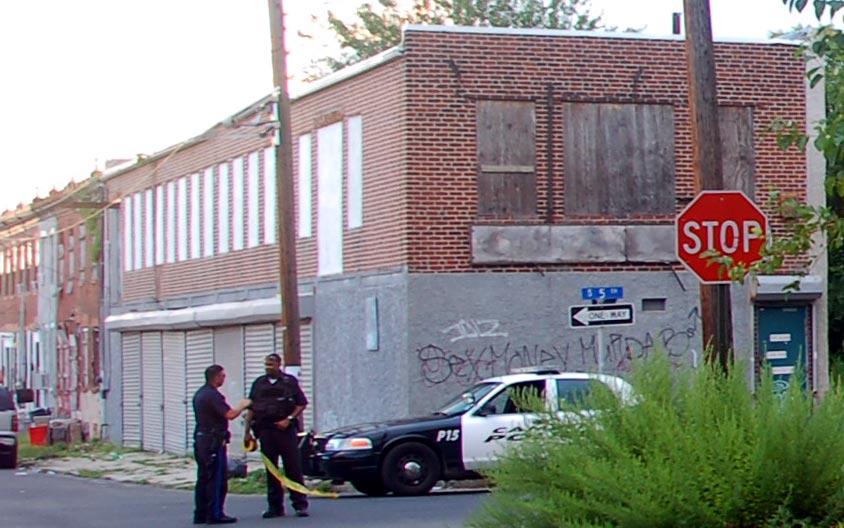 Northwest corner of South 5th and Division Streets, July 31, 2011