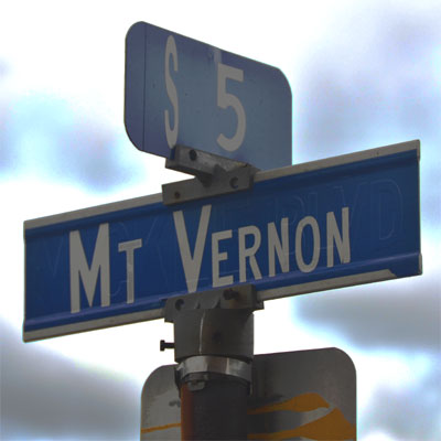 Mount Vernon Street sign at South 5th Street