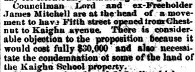 Intersection of Chestnut Street and South 5th Street, Philadelphia Inquirer, June 29, 1890