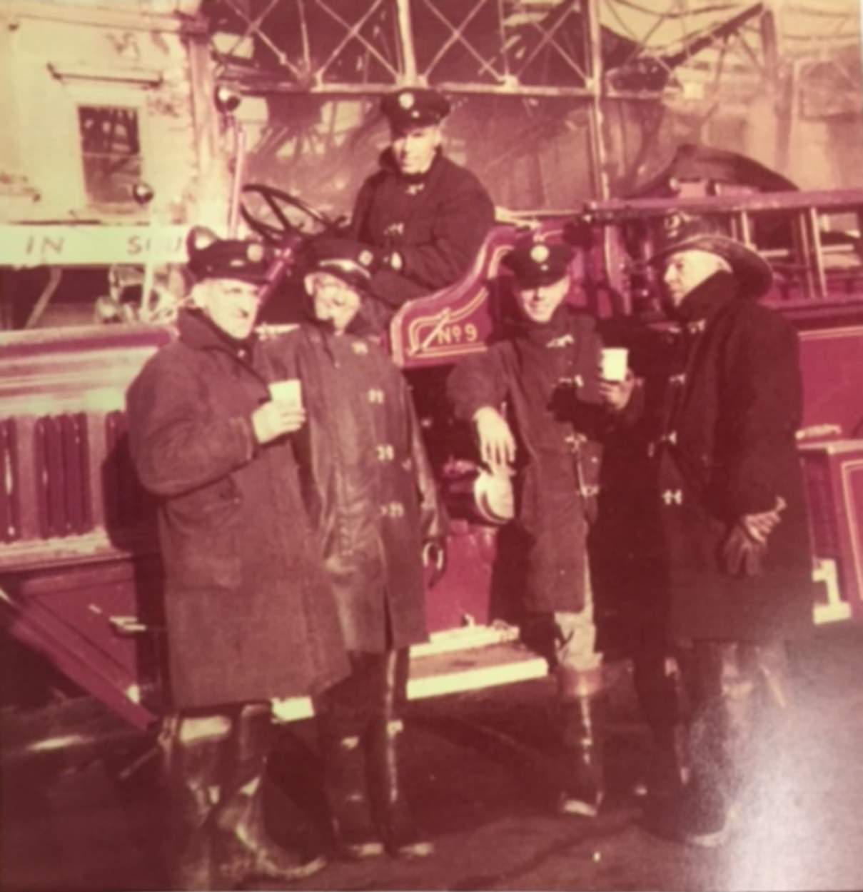 Engine Company 9 after the Market Street Ferry Terminal fire, October 6, 1954
