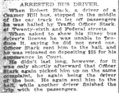 Camden Post-Telegram clipping: Arrested Bus Driver