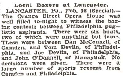 Newspaper article, Local Boxers at Lancaster