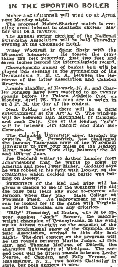Newspaper column, In the Sporting Boiler