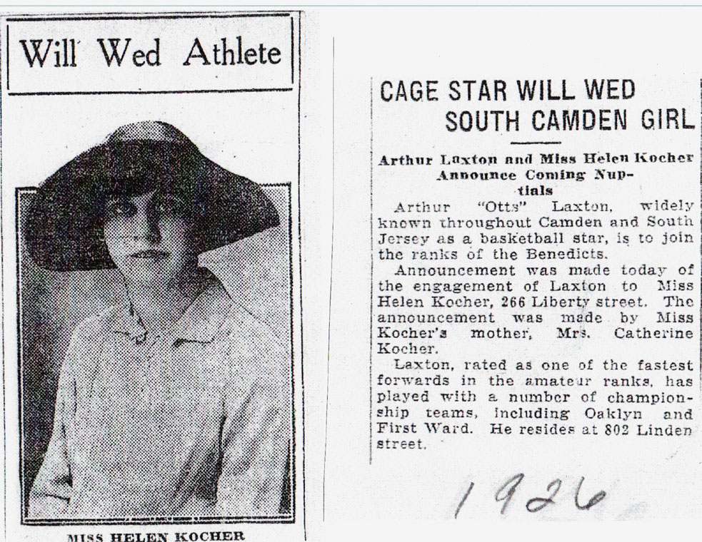 Cage Star Will Wed South Camden Girl - Camden Courier-Post, 1926