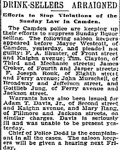 Drink-Sellers Arraigned, Philadelphia Inquirer, December 14, 1895