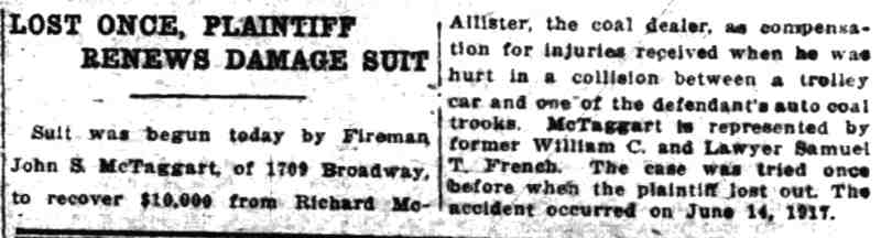 Lost Once, Plaintiff Renews Damage Suit - Camden Daily Courier, October 31, 1918