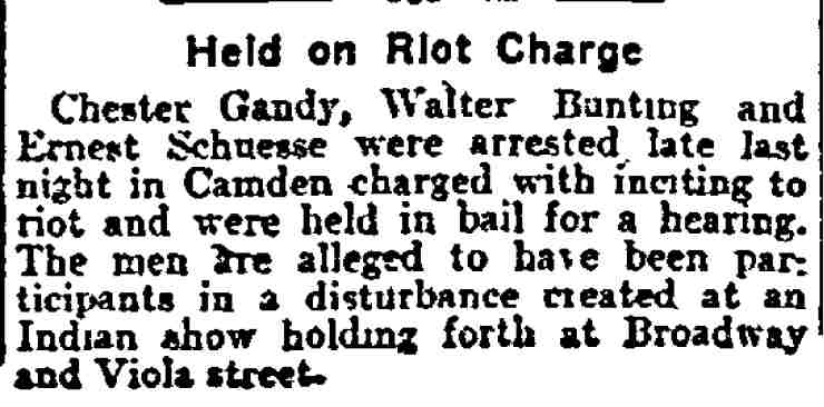 Held on Riot Charge - Philadelphia Inquirer, August 5, 1902