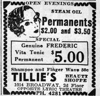 Tillie's Beauty Shoppe - Camden Courier-Post, June 16, 1933