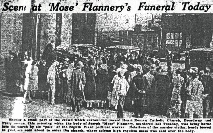 Crowd outside Sacred Heart Church at the funeral of Joseph "Mose" Flannery, Camden Evening Courier, September 22, 1928