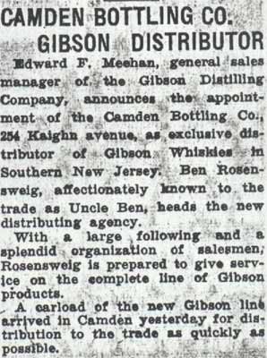Camden Bottling Co. Gibson Distributor - Camden Courier-Post, August 13, 1936
