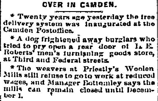 Over in Camden, Philadelphia Inquirer, September 2, 1893