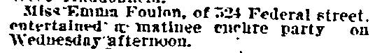 Camden Notes society item, Philadelphia Inquirer, January 22, 1899