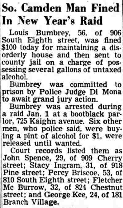 Newspaper clipping: So. Camden Man Fined In New Year's Raid
