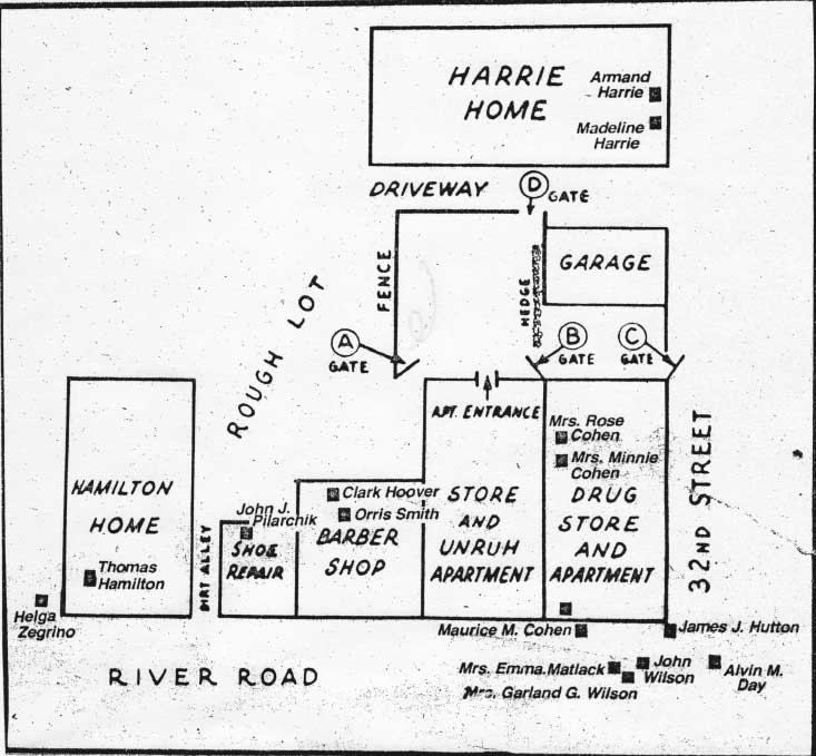 Map of the 3200 block of River Avenue