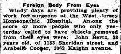 Post-Telegram clipping, Foreign Body From Eyes